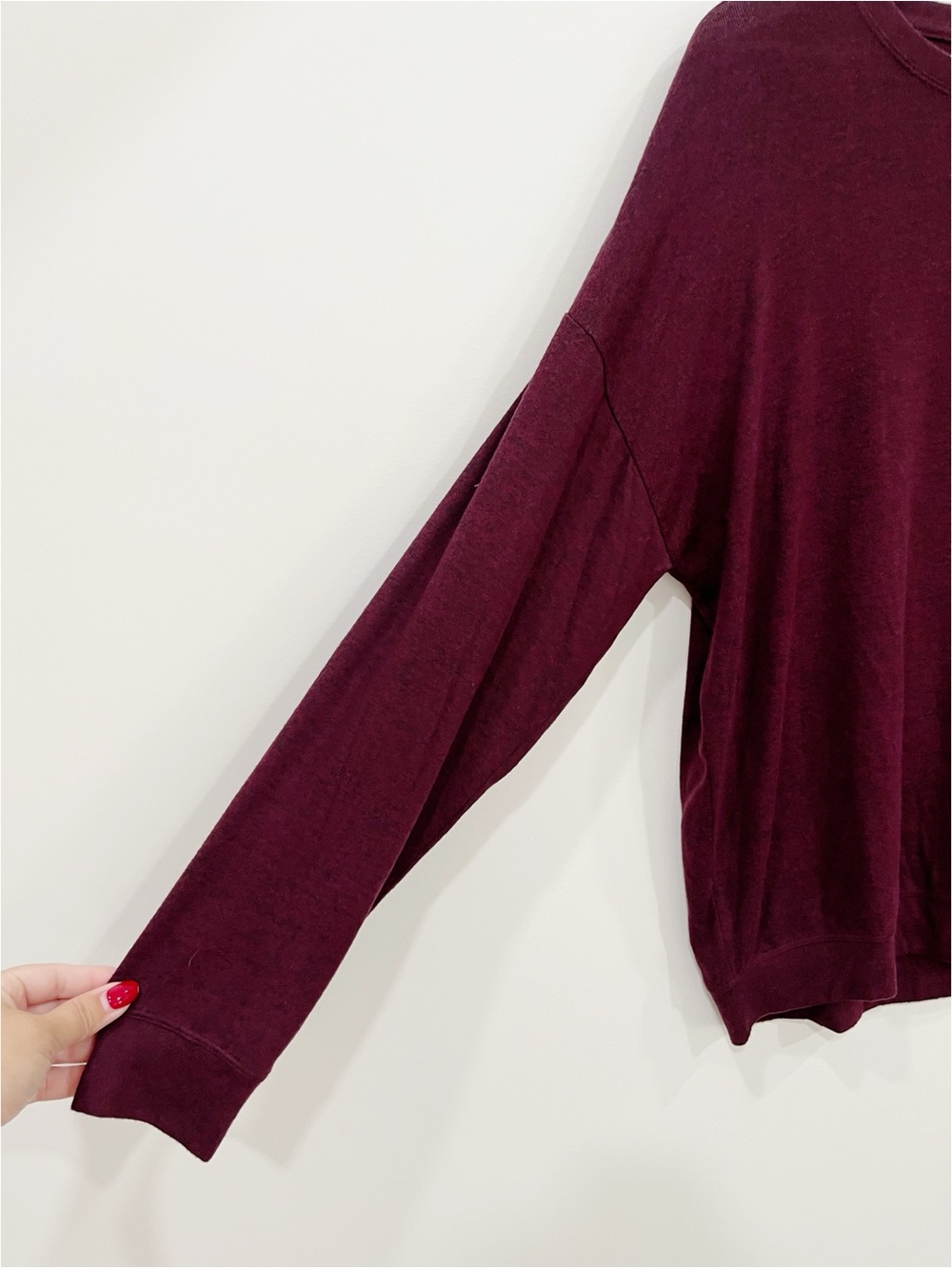 Athleta Burgundy Heather Mindful Soft Pullover Sweater - Picture 5 of 10
